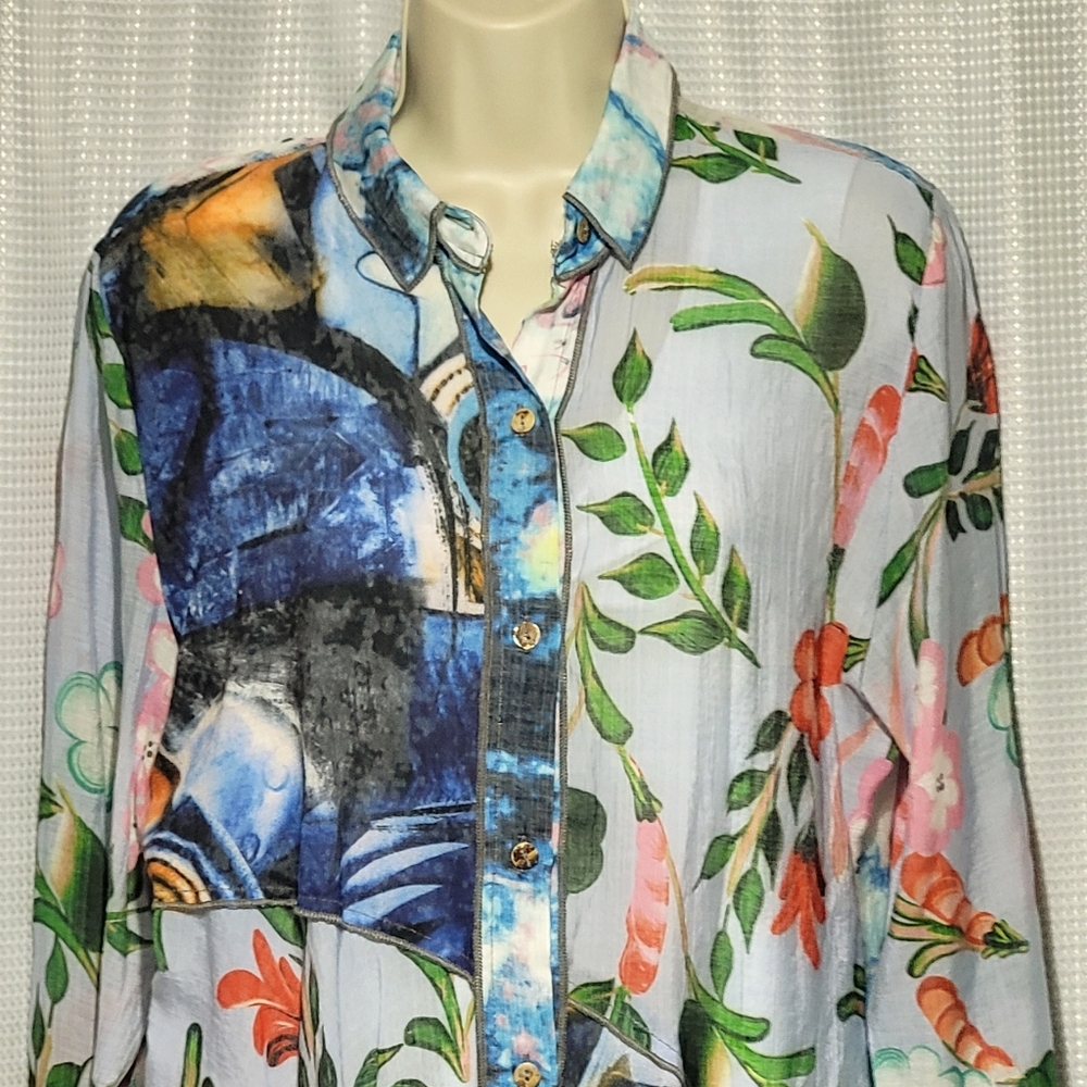 Shana Floral Flowy Fairycore Long Sleeve Sheer Top (L) - Picture 7 of 16